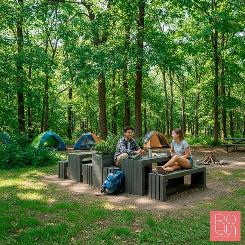 Taula de pícnic en plàstic 100% reciclat Coimbra
